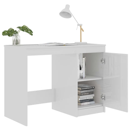 vidaXL Bureau Blanc brillant 100x50x76 cm Aggloméré