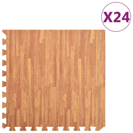 vidaXL Tapis de sol 24 pcs Grain de bois 8,64㎡ Mousse EVA