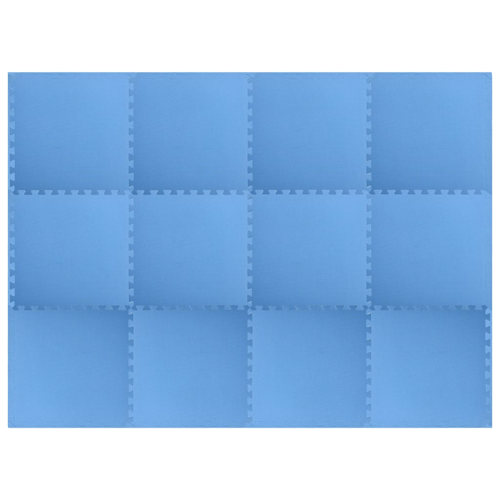 vidaXL Tapis de sol 12 pcs 4,32㎡ Mousse EVA Bleu
