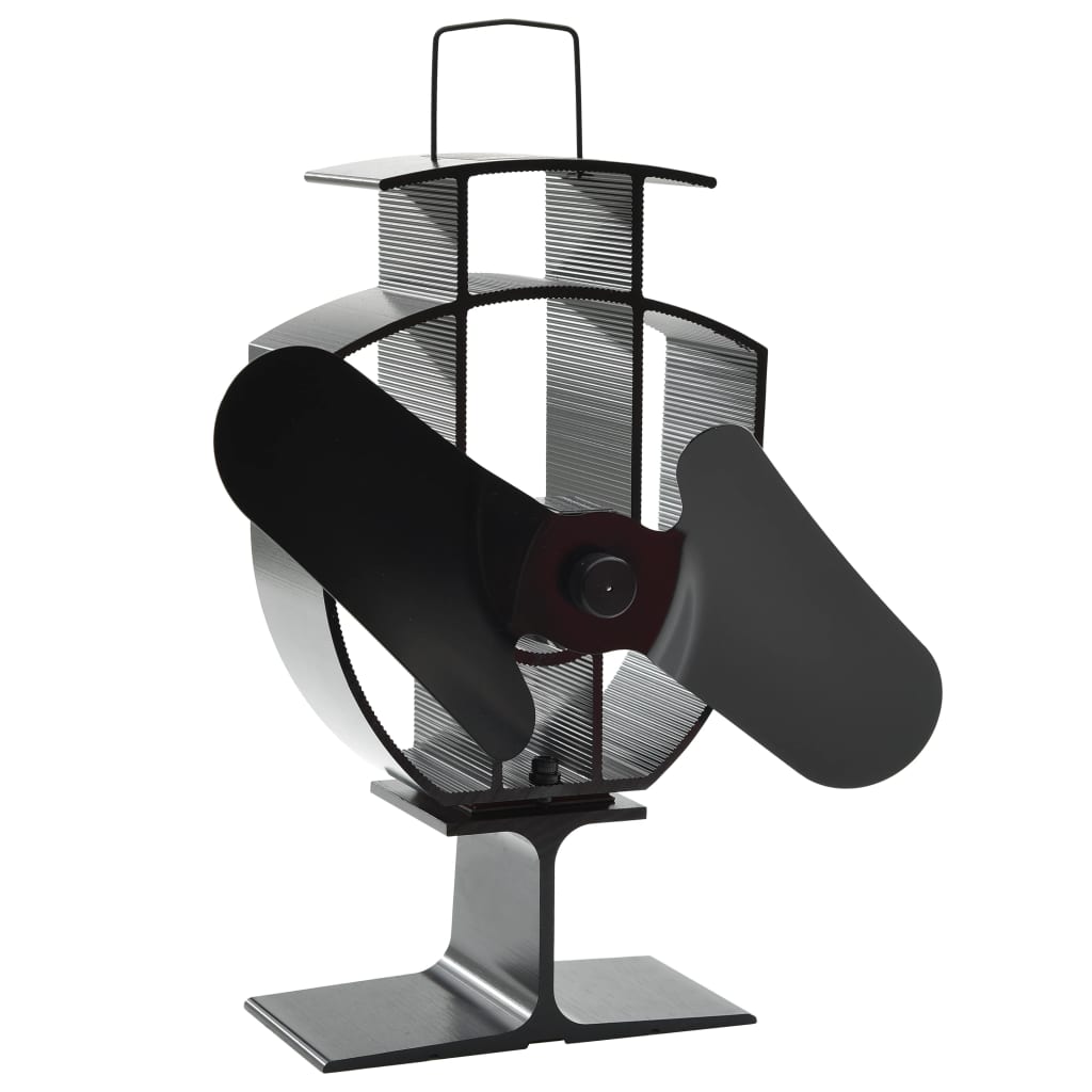 vidaXL Ventilateur de poêle alimenté par chaleur 2 pales Noir