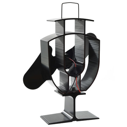 vidaXL Ventilateur de poêle alimenté par chaleur 2 pales Noir
