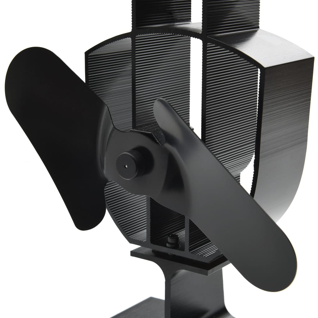 vidaXL Ventilateur de poêle alimenté par chaleur 2 pales Noir