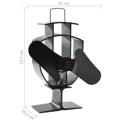 vidaXL Ventilateur de poêle alimenté par chaleur 2 pales Noir