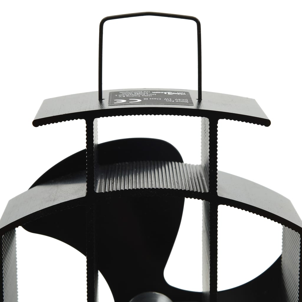 vidaXL Ventilateur de poêle alimenté par chaleur 3 pales Noir