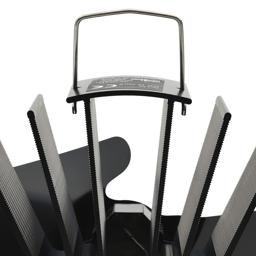 vidaXL Ventilateur de poêle alimenté par chaleur 2 pales Noir