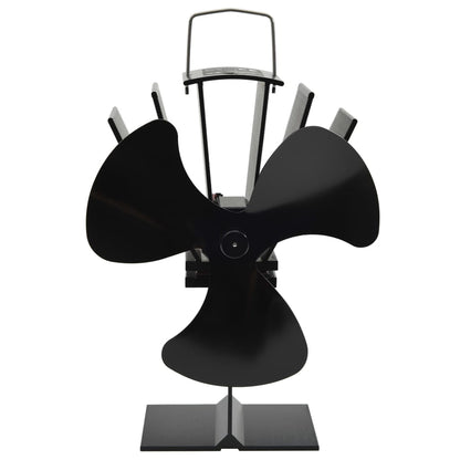 vidaXL Ventilateur de poêle alimenté par chaleur 3 pales Noir