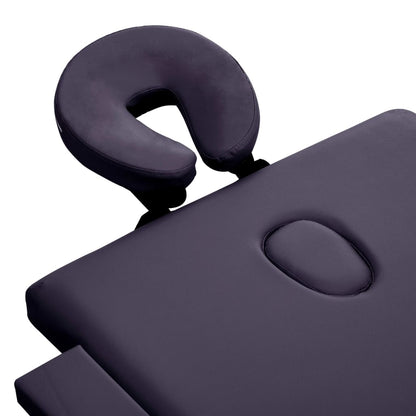 vidaXL Table de massage pliable 2 zones Aluminium Violet