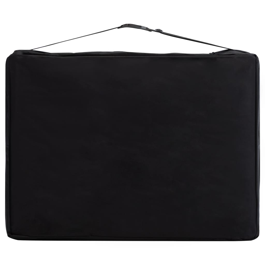 vidaXL Table de massage pliable 2 zones Bois Noir et beige