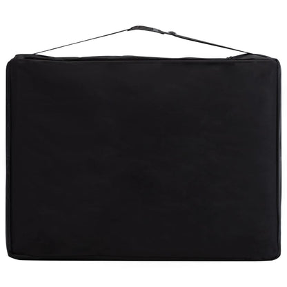 vidaXL Table de massage pliable 2 zones Bois Noir et beige