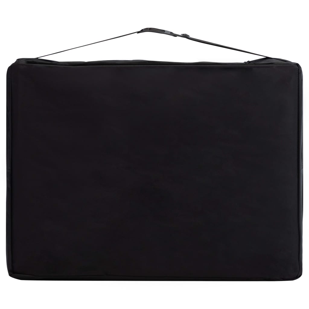 vidaXL Table de massage pliable 3 zones Bois Noir et blanc