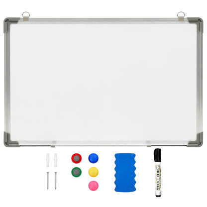 vidaXL Tableau blanc magnétique effaçable à sec Blanc 60x40 cm Acier