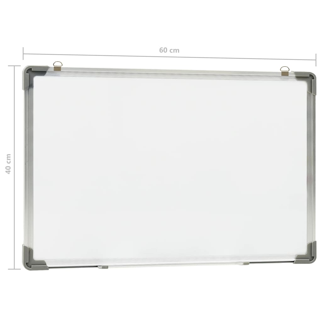 vidaXL Tableau blanc magnétique effaçable à sec Blanc 60x40 cm Acier