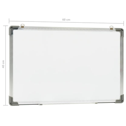 vidaXL Tableau blanc magnétique effaçable à sec Blanc 60x40 cm Acier