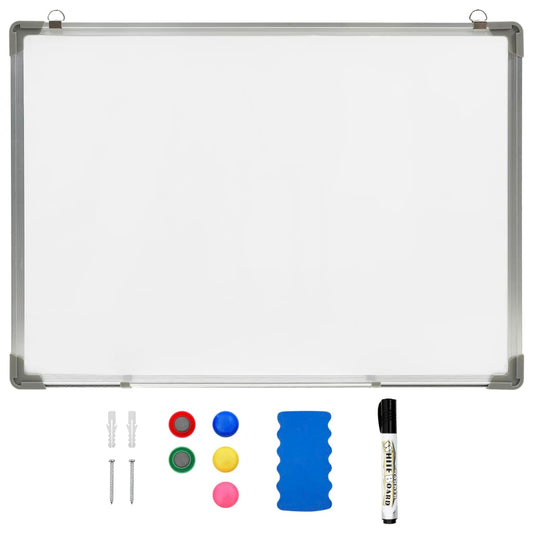 vidaXL Tableau blanc magnétique effaçable à sec Blanc 70x50 cm Acier