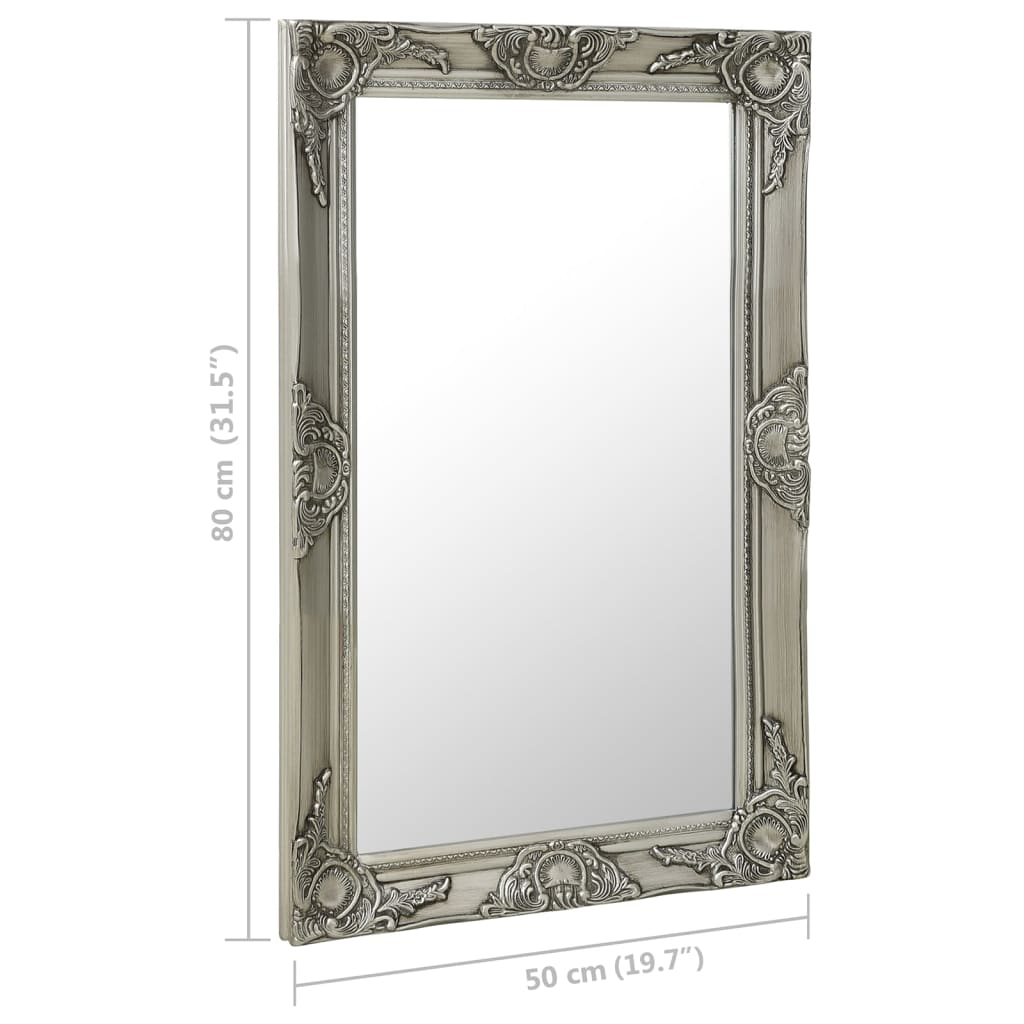 vidaXL Miroir mural style baroque 50x80 cm Argenté