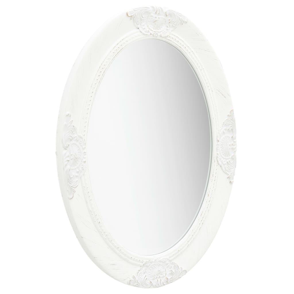 vidaXL Miroir mural style baroque 50x70 cm Blanc