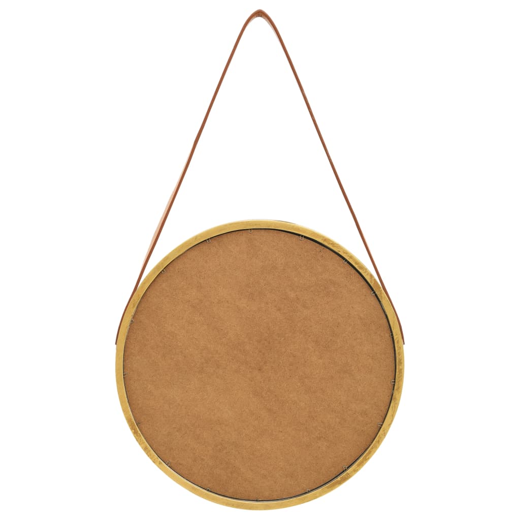 vidaXL Miroir mural avec sangle 40 cm Doré