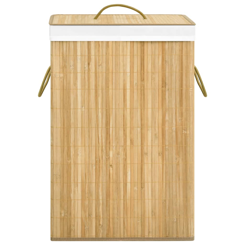 vidaXL Panier à linge avec 2 sections bambou 72 L