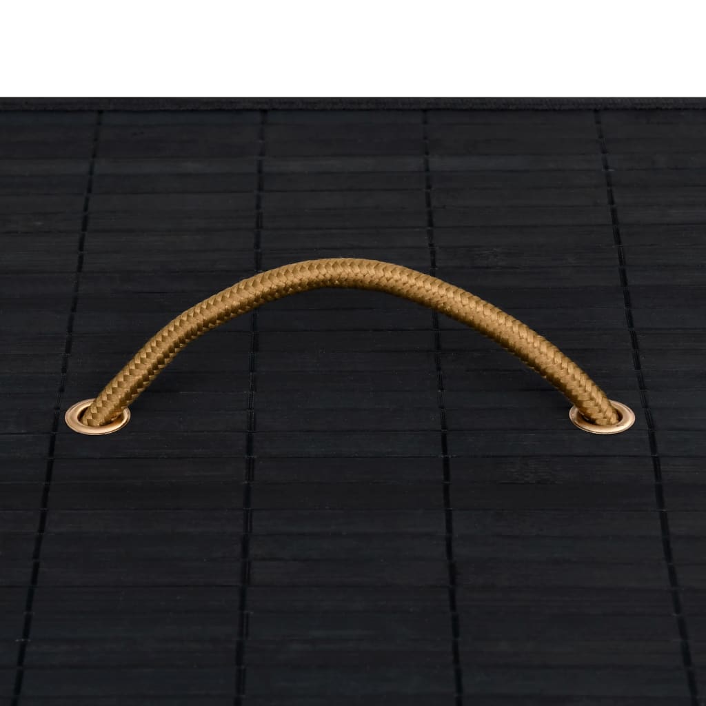 vidaXL Panier à linge avec 2 sections bambou noir 100 L