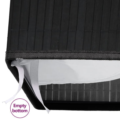 vidaXL Panier à linge avec 2 sections bambou noir 100 L