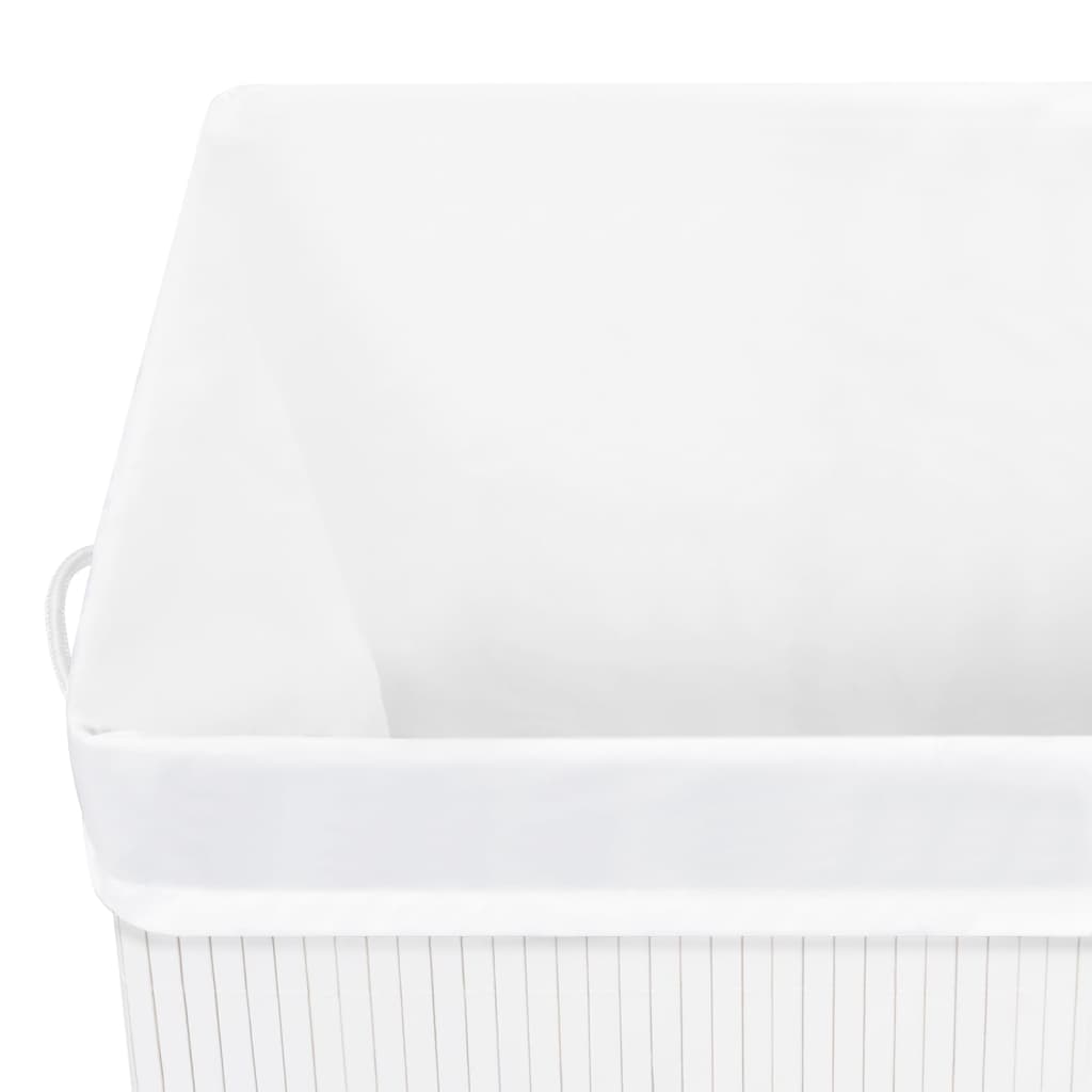 vidaXL Panier à linge avec une seule section bambou blanc 83 L