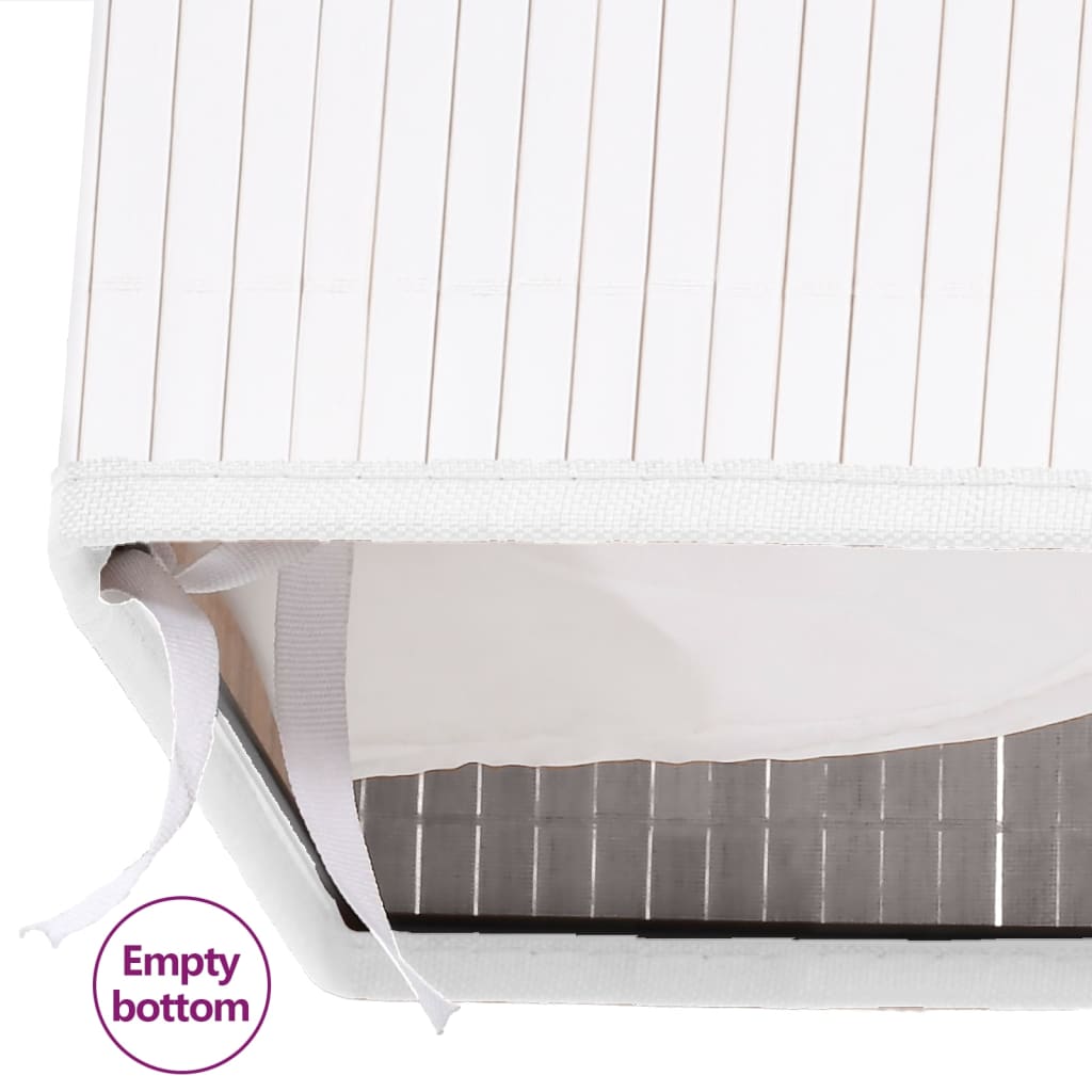 vidaXL Panier à linge avec une seule section bambou blanc 83 L