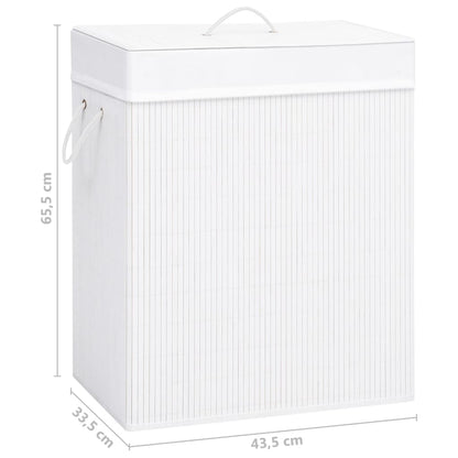 vidaXL Panier à linge avec une seule section bambou blanc 83 L