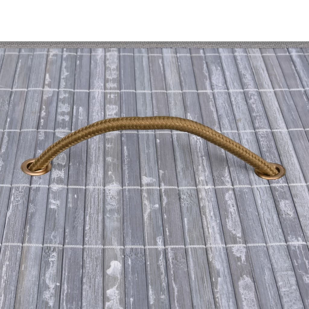 vidaXL Panier à linge avec une seule section bambou gris