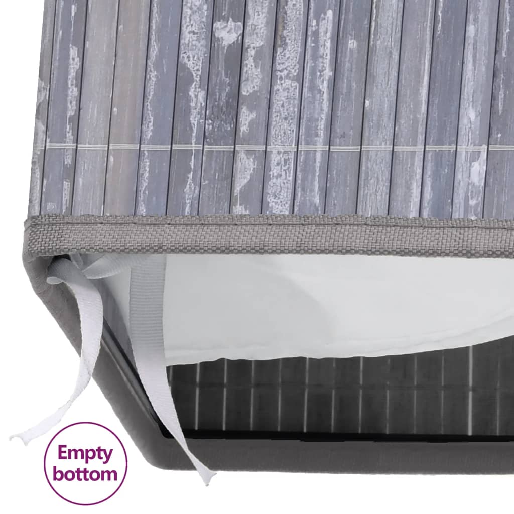 vidaXL Panier à linge avec une seule section bambou gris
