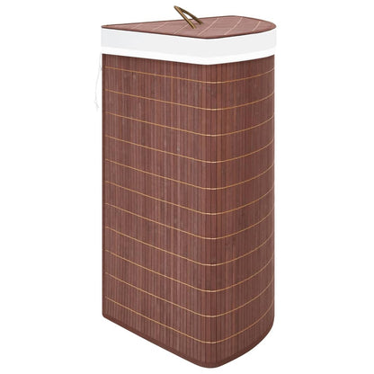 vidaXL Panier à linge d'angle Bambou Marron 60 L