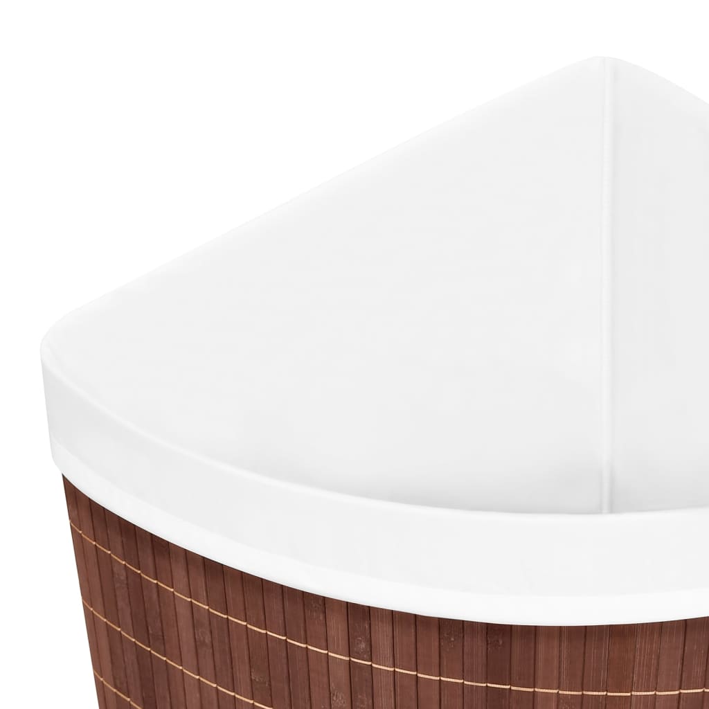 vidaXL Panier à linge d'angle Bambou Marron 60 L