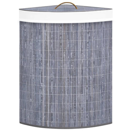 vidaXL Panier à linge d'angle Bambou Gris 60 L