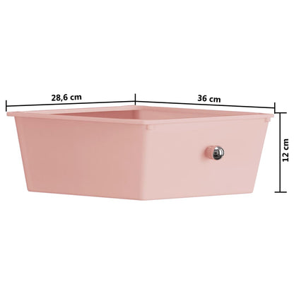 vidaXL Chariot de rangement mobile à 4 tiroirs Rose Plastique