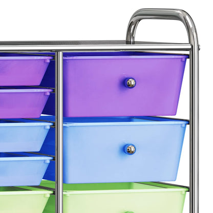 vidaXL Chariot rangement mobile à 15 tiroirs XXL Multicolore Plastique