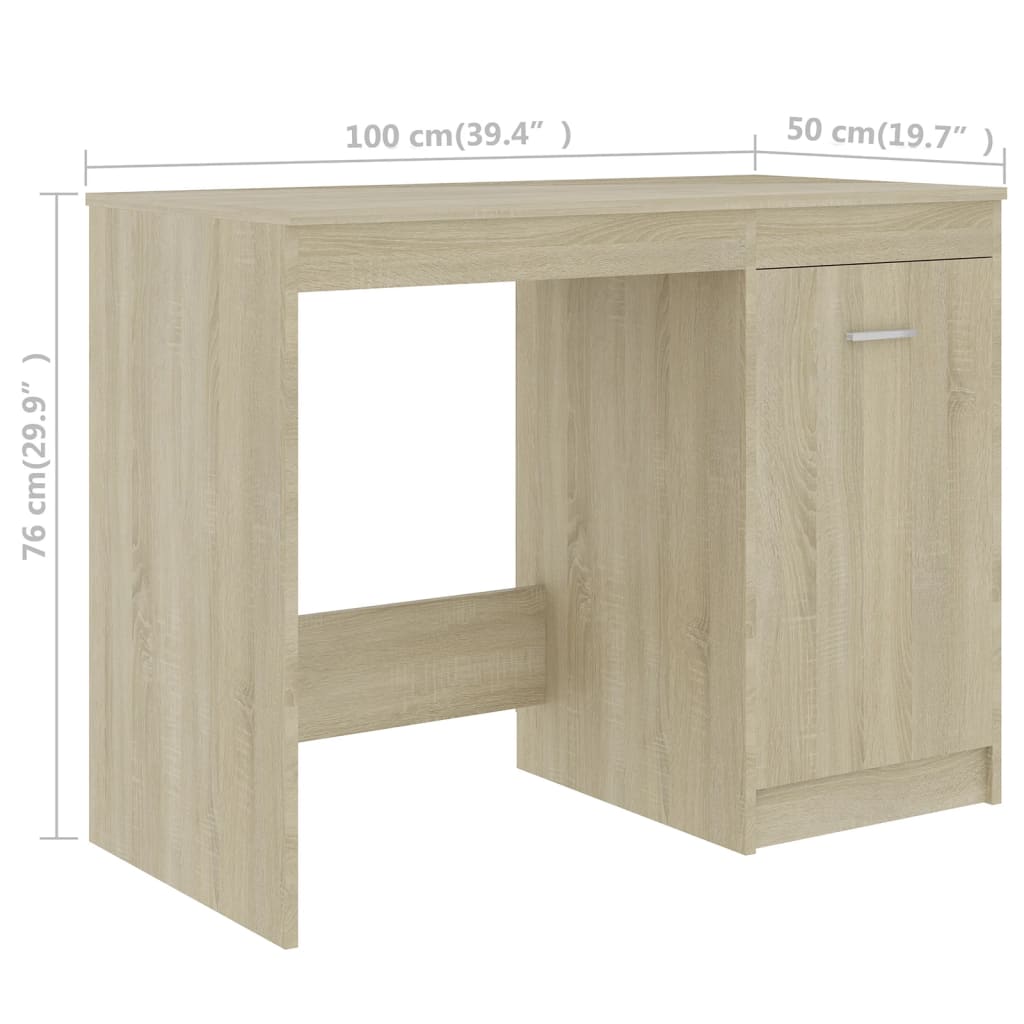 vidaXL Bureau Chêne sonoma 140x50x76 cm Aggloméré