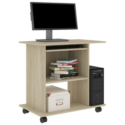 vidaXL Bureau d'ordinateur Chêne sonoma 80x50x75 cm Aggloméré
