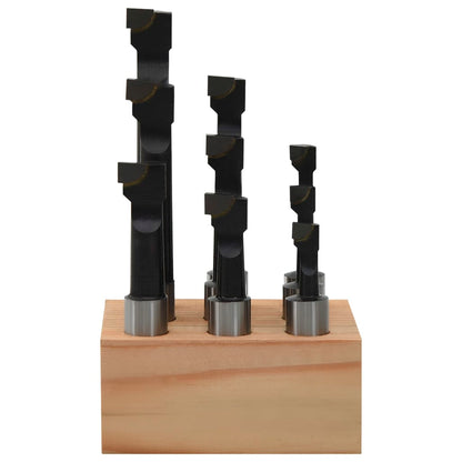 vidaXL Cutters de perçage 9 pcs 12 mm à base de bois