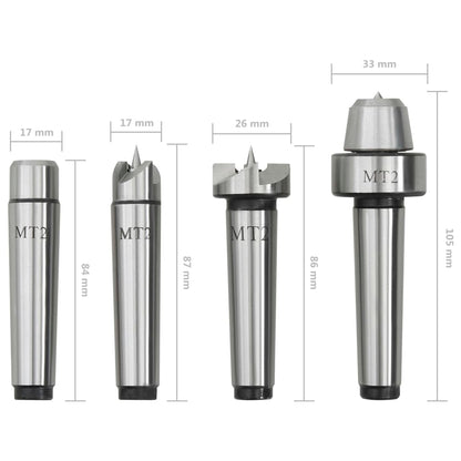 vidaXL Centres de tour à bois 4 pcs MT2 Acier