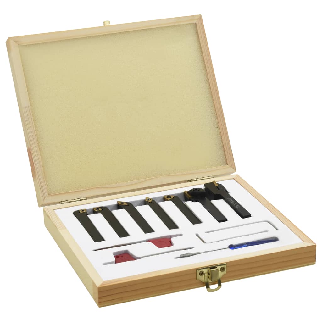 vidaXL Jeu d’outils de tournage indexables 12 pcs 8x8 mm 70 mm