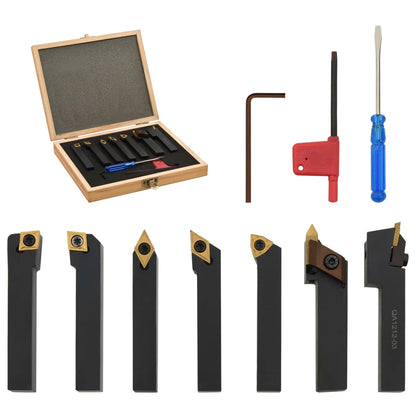 vidaXL Jeu d’outils de tournage indexables 12 pcs 12x12 mm 80 mm