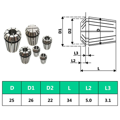 vidaXL Douilles de serrage ER25 15 pcs Ensemble d'outils de tournage
