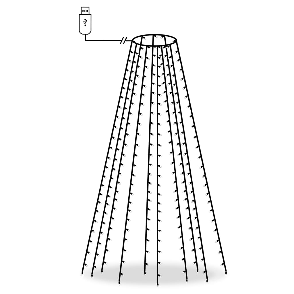 vidaXL Guirlande lumineuse filet d'arbre de Noël 250 LED 250 cm