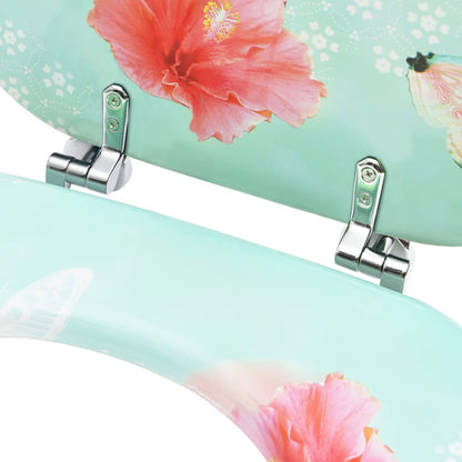 vidaXL Siège de toilette avec couvercle MDF Design de flamant