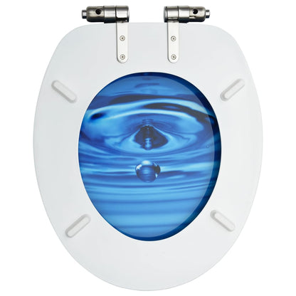 vidaXL Siège WC avec couvercle à fermeture en douceur MDF Bleu