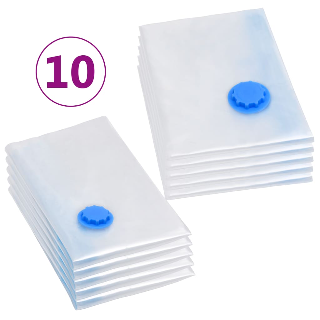 vidaXL Sacs de voyage sous vide Sacs de vêtements 2 tailles 10 pcs