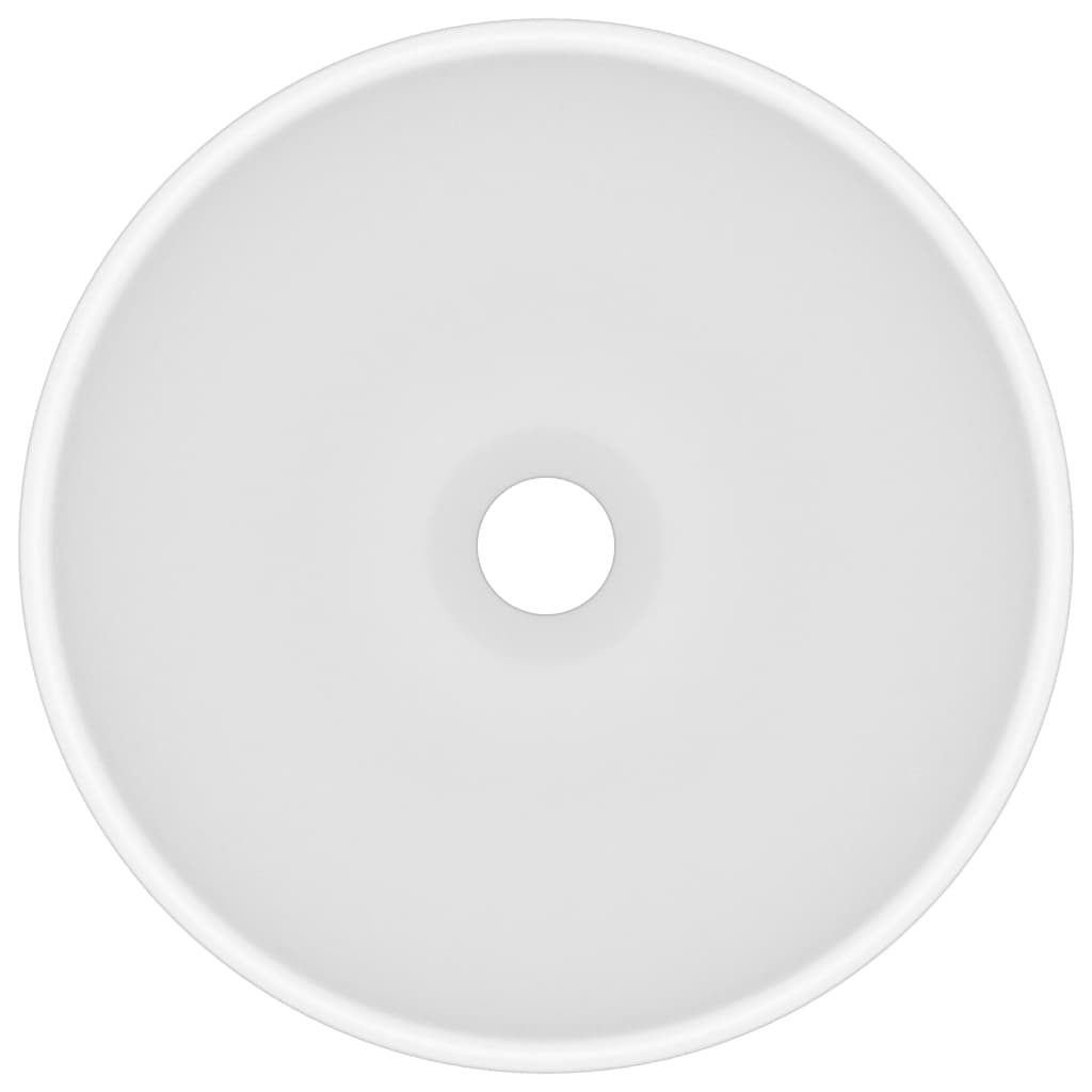vidaXL Lavabo rond de salle de bain Blanc mat 32,5x14 cm Céramique