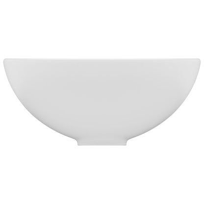 vidaXL Lavabo rond de salle de bain Blanc mat 32,5x14 cm Céramique
