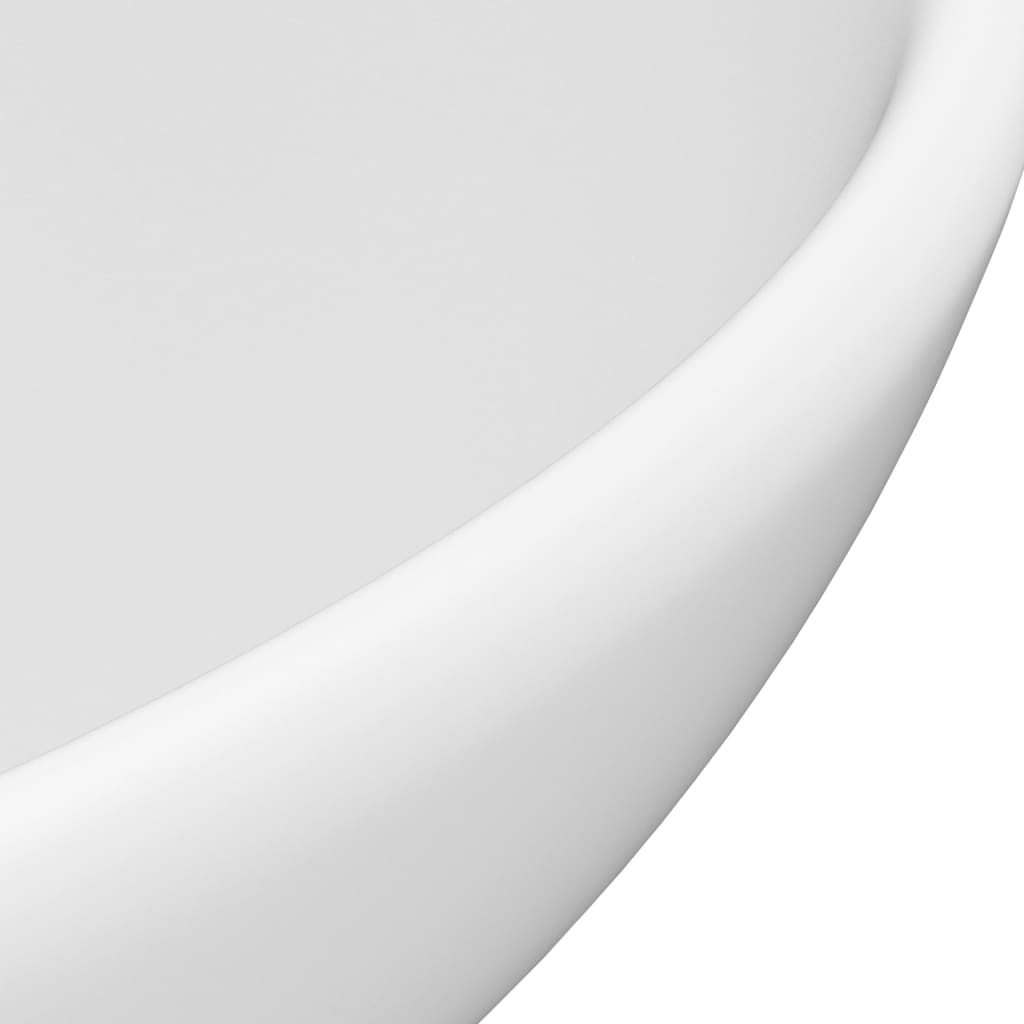 vidaXL Lavabo rond de salle de bain Blanc mat 32,5x14 cm Céramique