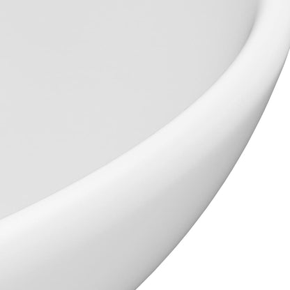 vidaXL Lavabo rond de salle de bain Blanc mat 32,5x14 cm Céramique