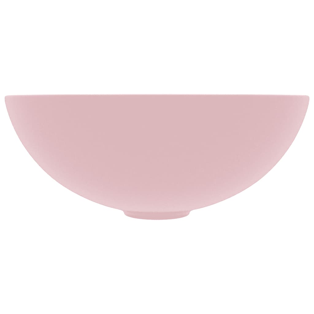 vidaXL Lavabo de salle de bain Céramique Rose mat Rond